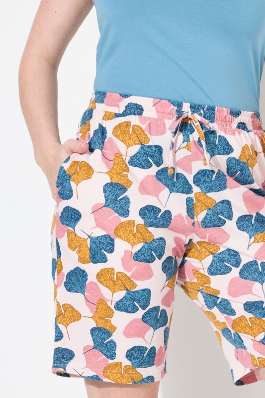 Eco Cotton Ginkgo Print Elastic Waist Pajama Shirts