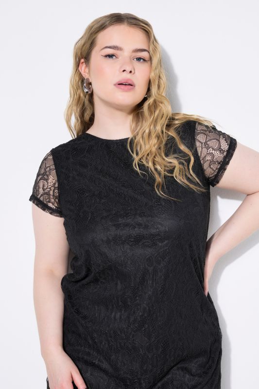 Layered Cap Sleeve Lace Dress