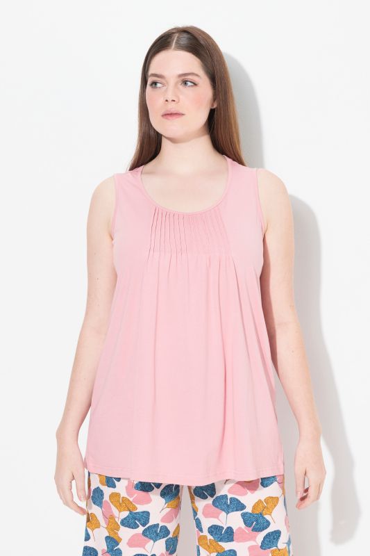 Eco Cotton Pintuck Sleeveless Pajama Top