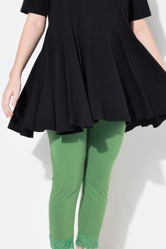 Eco Cotton Short Sleeve Godet Pleated Knit Tunic
