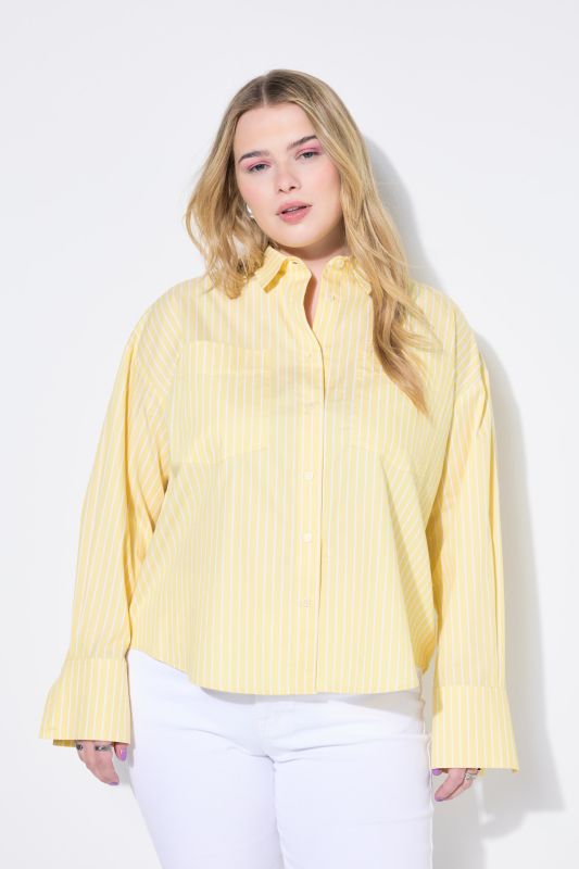 Yellow Pinstripe Button Down Blouse