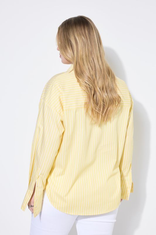 Yellow Pinstripe Button Down Blouse