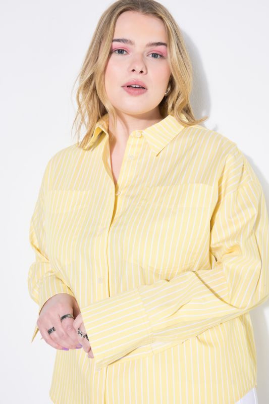 Yellow Pinstripe Button Down Blouse