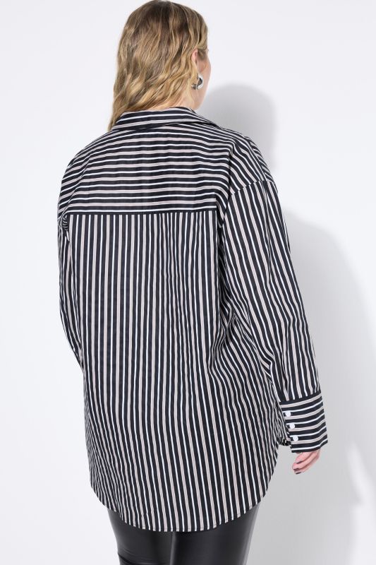 Oversized Striped Button Down Blouse
