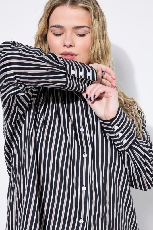 Oversized Striped Button Down Blouse