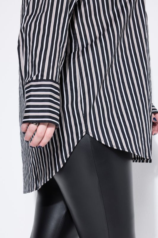 Oversized Striped Button Down Blouse
