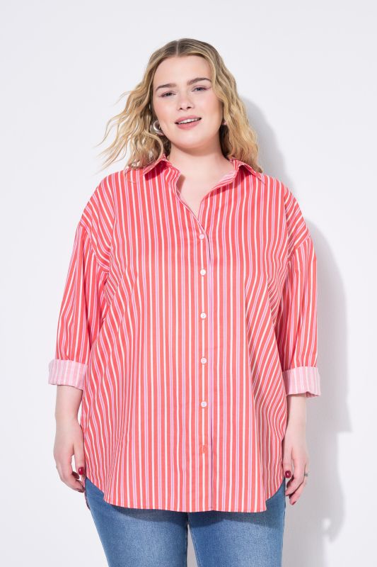 Oversized Striped Button Down Blouse