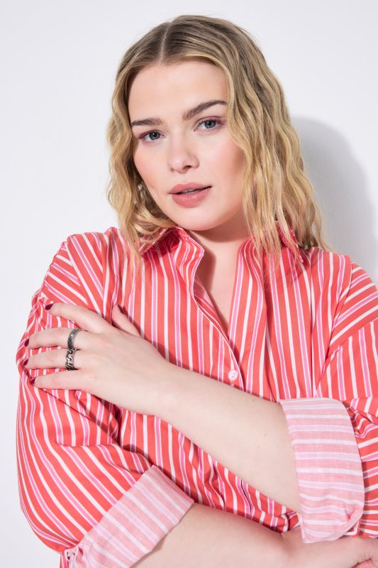 Oversized Striped Button Down Blouse