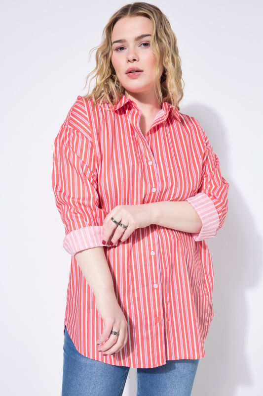 Oversized Striped Button Down Blouse