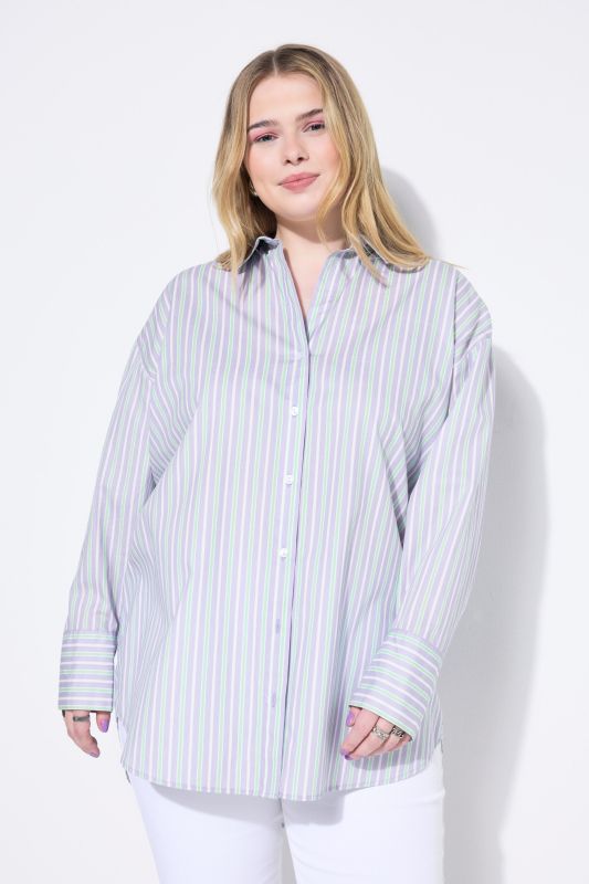 Oversized Striped Button Down Blouse