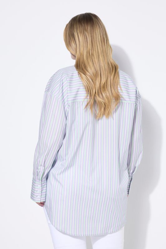 Oversized Striped Button Down Blouse