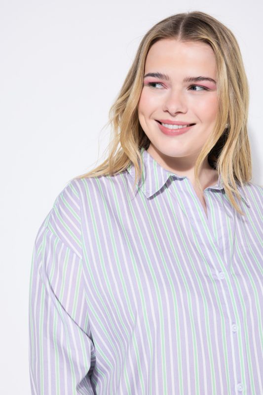 Oversized Striped Button Down Blouse