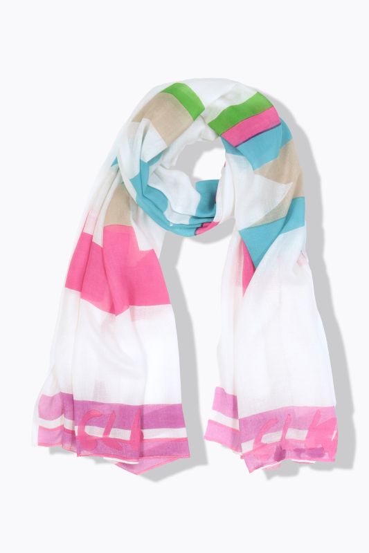 PINK Lettering Border Print Scarf