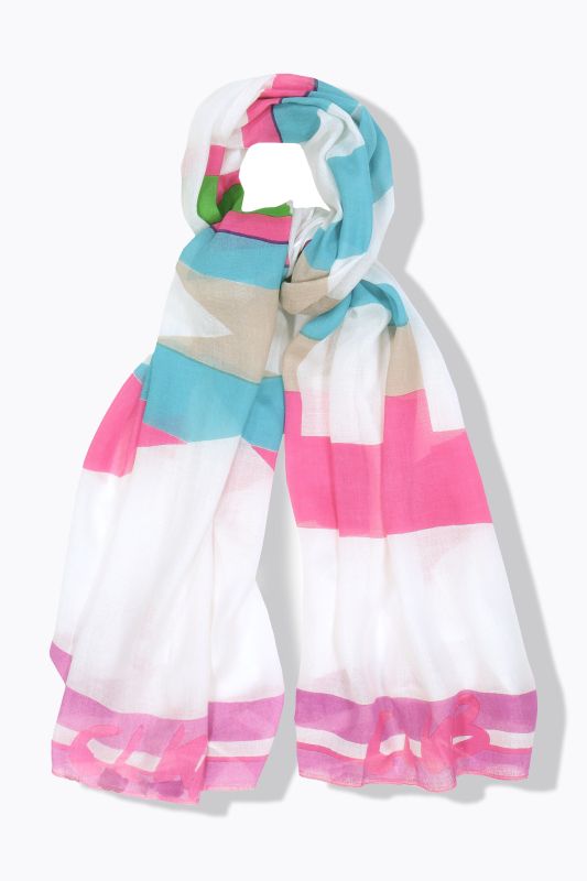 PINK Lettering Border Print Scarf