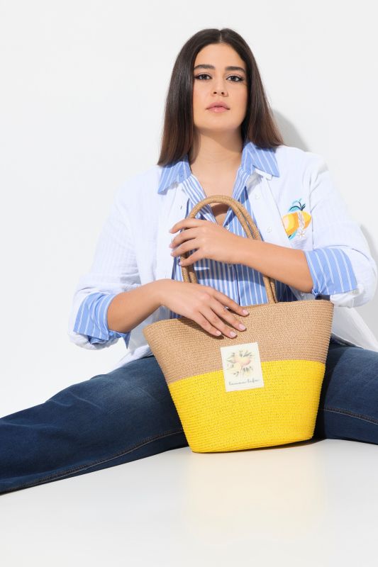 Lemon Patch Two-Tone Woven Tote