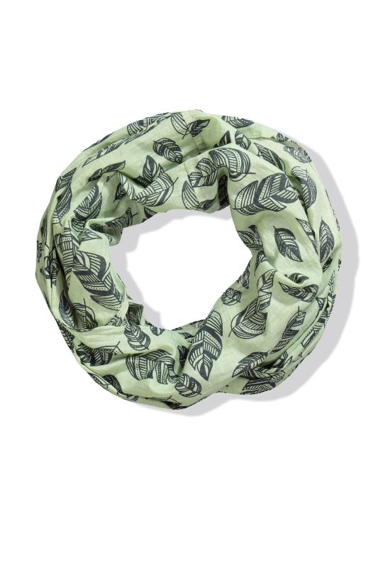 Leaf Print Infinity Scarf