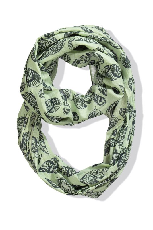 Leaf Print Infinity Scarf