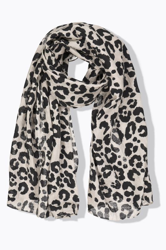 Leopard Print Muslin Scarf