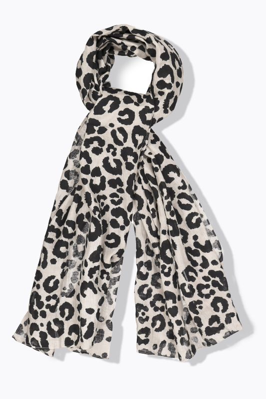 Leopard Print Muslin Scarf