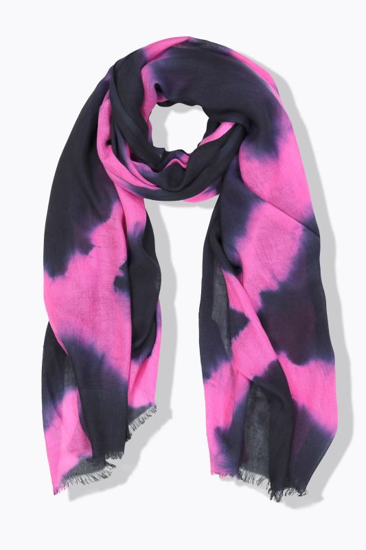 Two Tone Fringed Hem Scarf