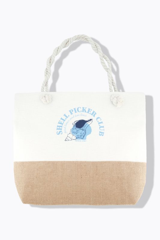 Shell Picker Club Rope Handle Beach Bag