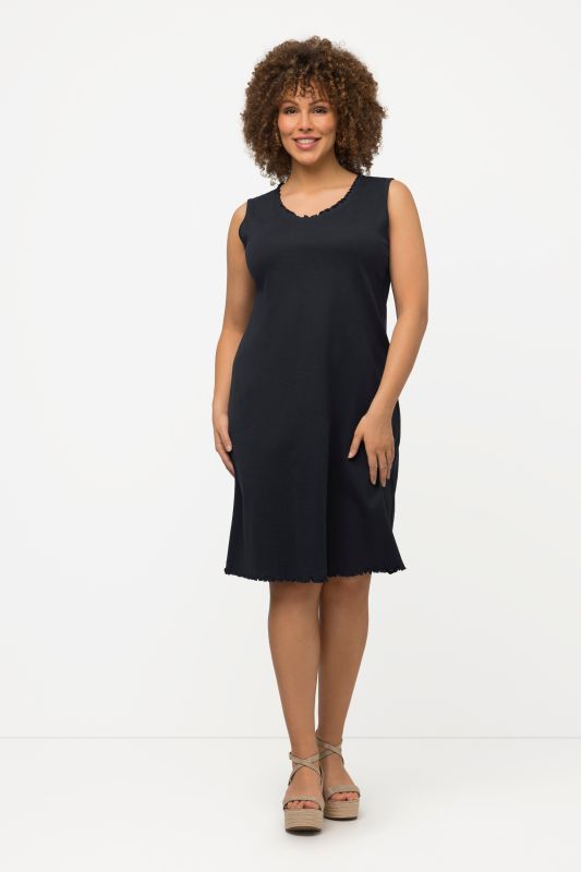 Lettuce Edge V-Neck Knit Tank Tunic Dress