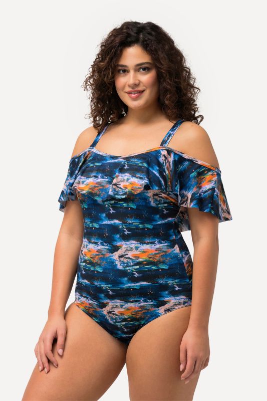 Flounce Shoulder Swimsuit