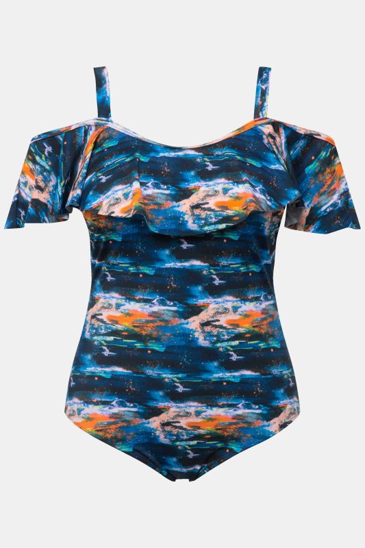 Flounce Shoulder Swimsuit