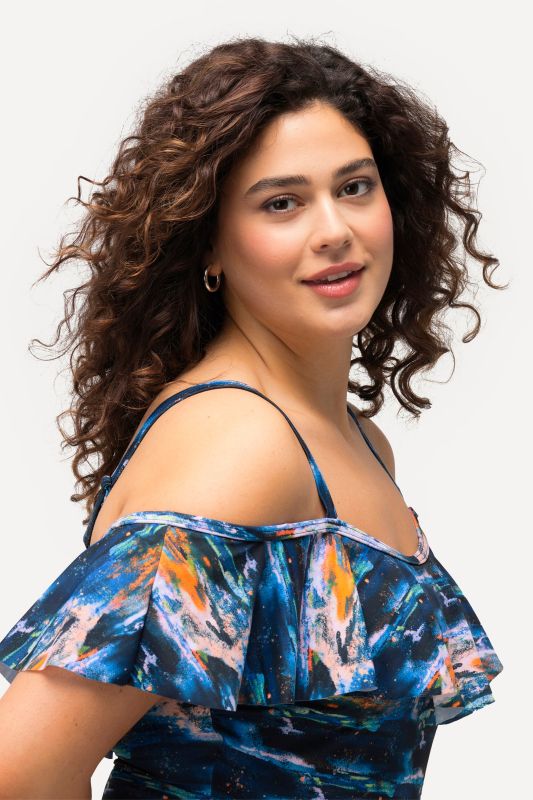 Flounce Shoulder Swimsuit