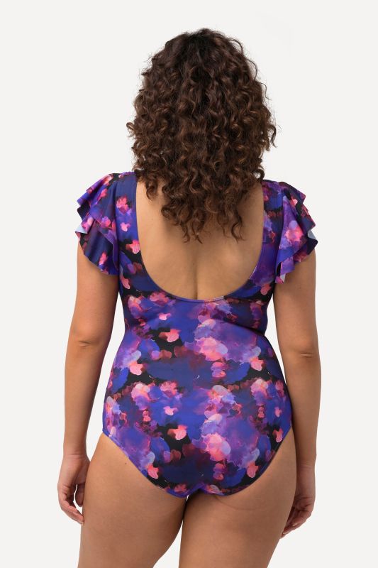 Polka Dot Flutter Sleeve Swimsuit