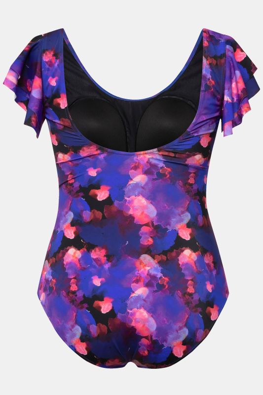 Polka Dot Flutter Sleeve Swimsuit