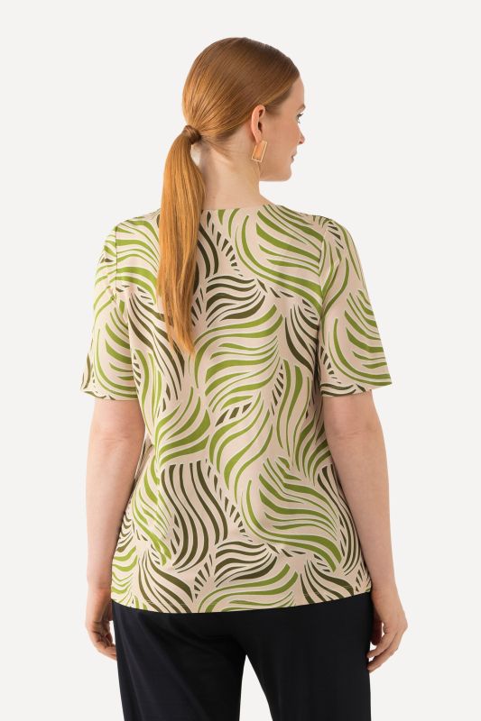 Abstract Print Short Sleeve Slinky Tee