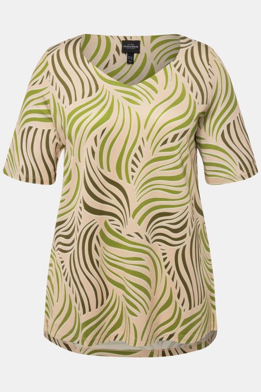 Abstract Print Short Sleeve Slinky Tee