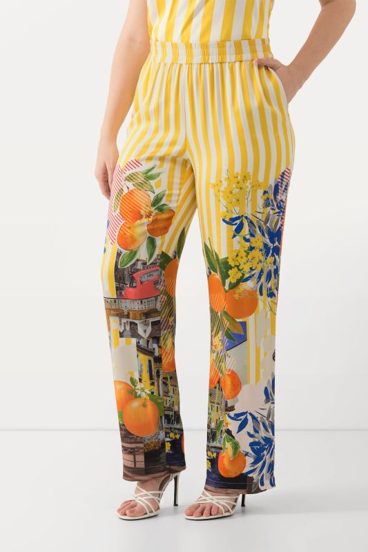Summertime Cityscape Elastic Waist Pants