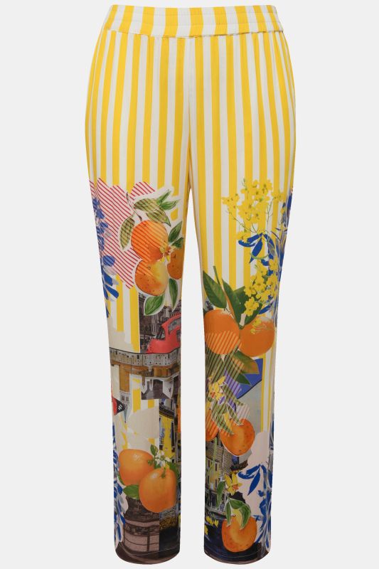 Summertime Cityscape Elastic Waist Pants