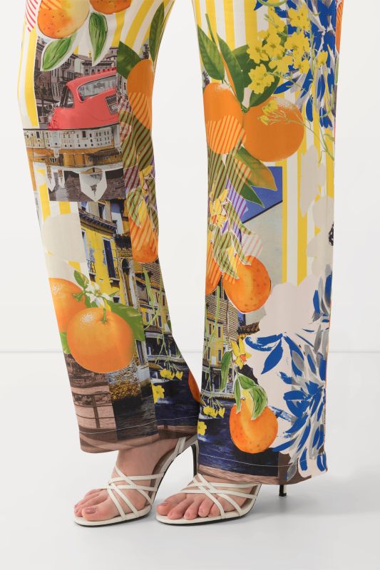 Summertime Cityscape Elastic Waist Pants