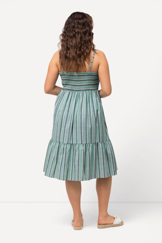 Striped Spaghetti Strap Midi Dress