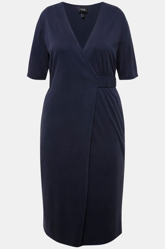 Wrap Look Short Sleeve Dress