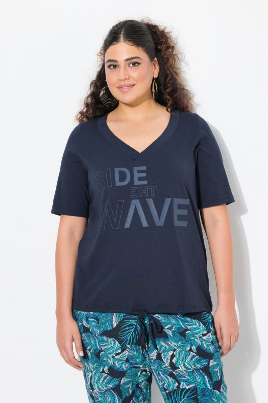 Ride The Wave Short Sleeve V-Neck Graphic Tee