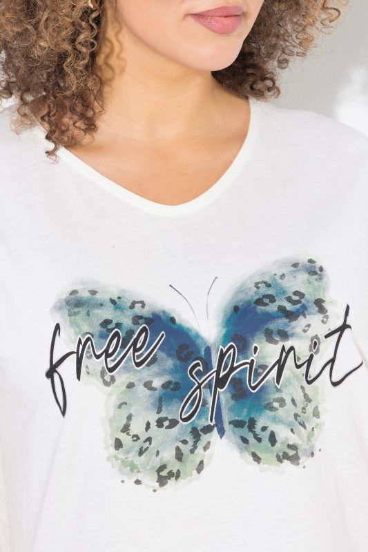 Free Spirit Butterfly Cap Sleeve Graphic Tee