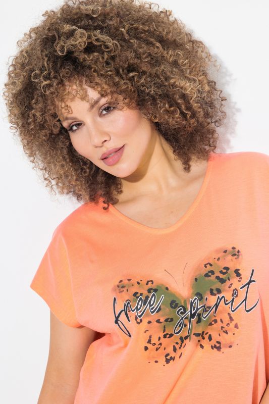 Free Spirit Butterfly Cap Sleeve Graphic Tee
