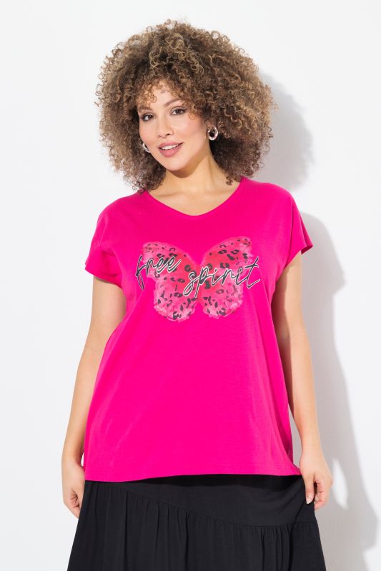Free Spirit Butterfly Cap Sleeve Graphic Tee