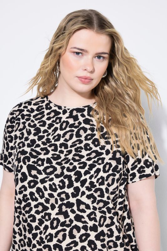 Leopard Print Short Sleeve Minidress