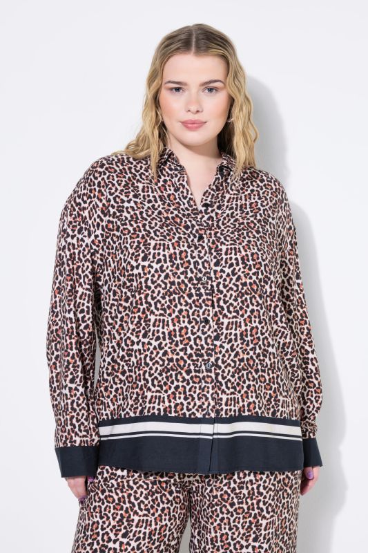 Leopard Print Long Sleeve Blouse