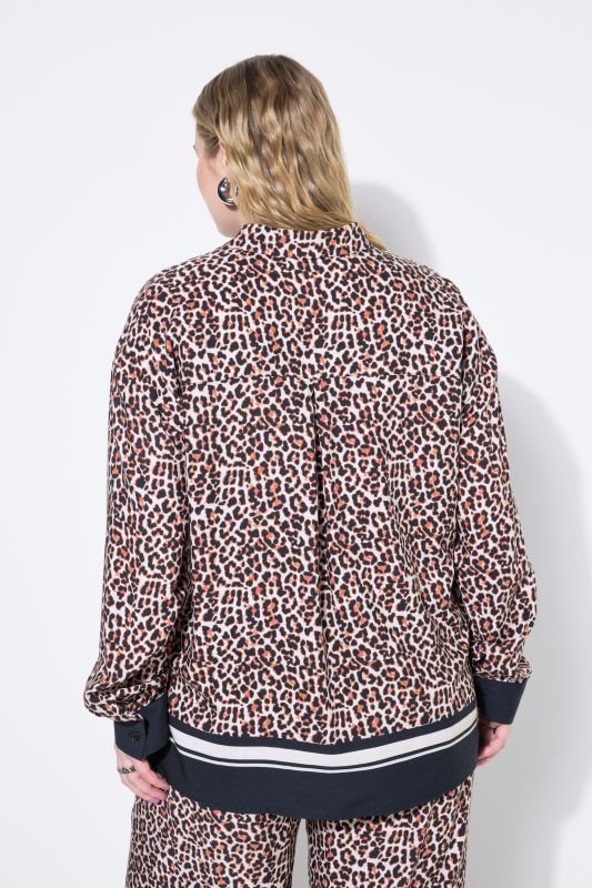 Leopard Print Long Sleeve Blouse