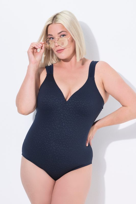 Leopard Jacquard Front Lined Swimsuit
