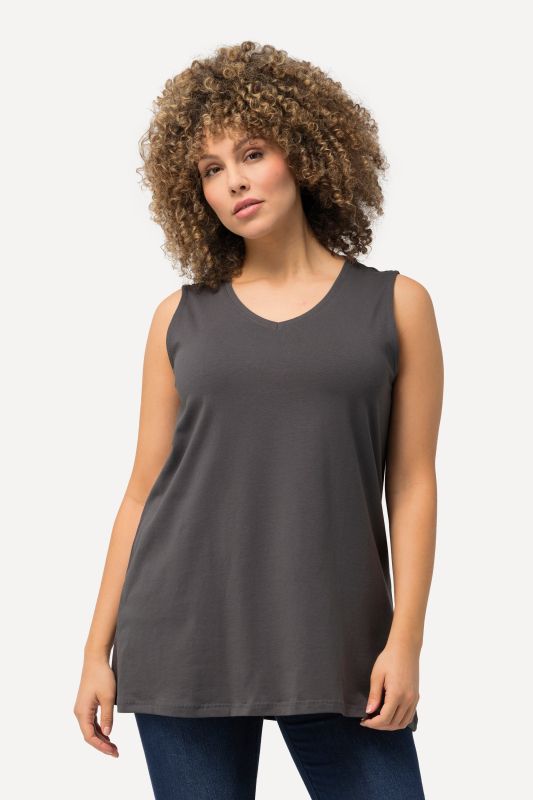 Essential V-Neck Stretch Cotton Tank