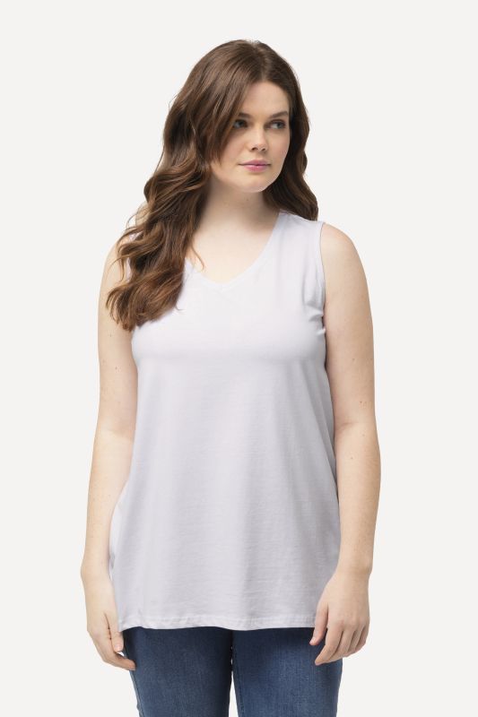 Essential V-Neck Stretch Cotton Tank