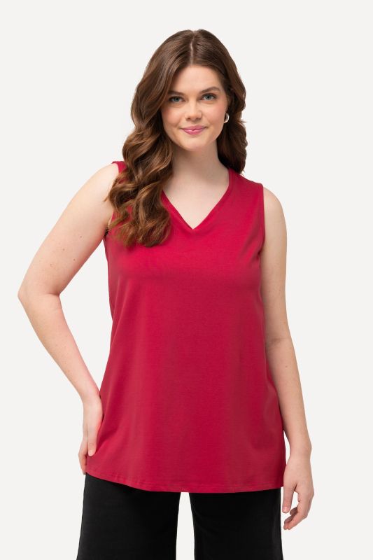 Essential V-Neck Stretch Cotton Tank