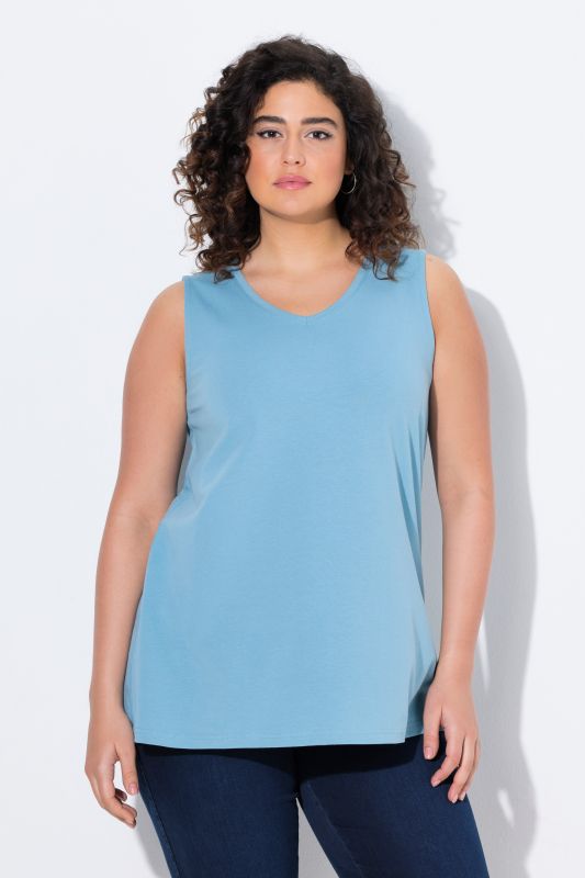 Essential V-Neck Stretch Cotton Tank